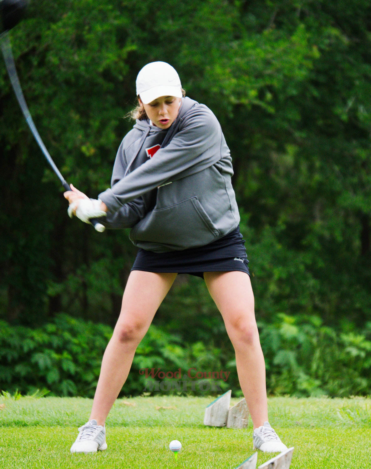Allison Hooton makes her first competitive swing of her second round Tuesday morning. [see more shots from state]